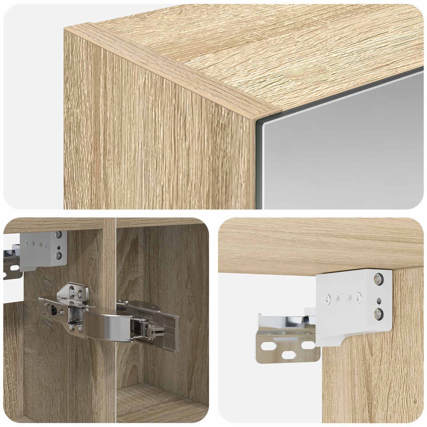 Bathroom Mirror Cabinet with Shelf Sonoma Oak 80 x 14.5 x 70 cm