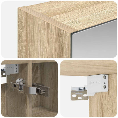 Bathroom Mirror Cabinet with Shelf Sonoma Oak 80 x 14.5 x 70 cm