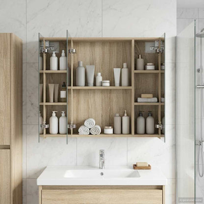 Bathroom Mirror Cabinet with Shelf Sonoma Oak 80 x 14.5 x 70 cm