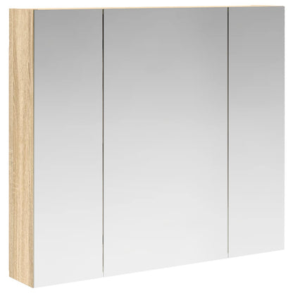 Bathroom Mirror Cabinet with Shelf Sonoma Oak 80 x 14.5 x 70 cm