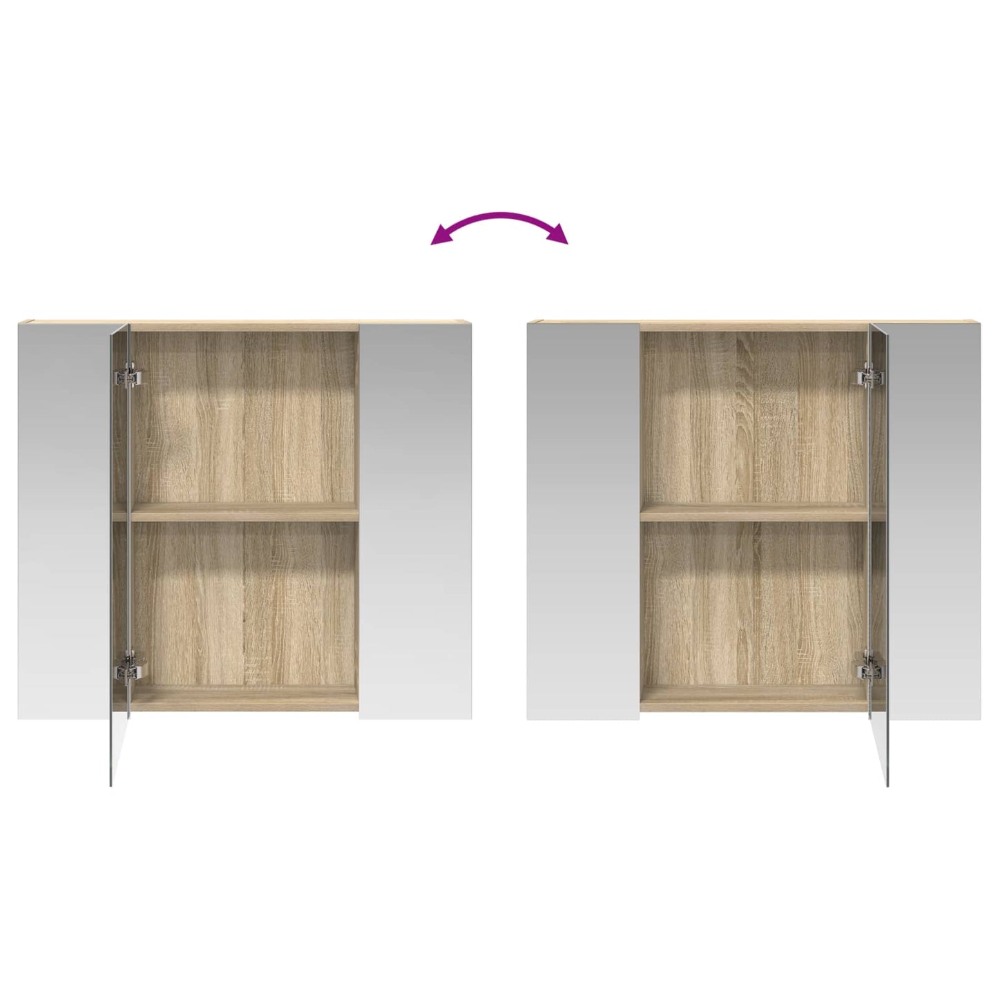Bathroom Mirror Cabinet with Shelf Sonoma Oak 80 x 14.5 x 70 cm