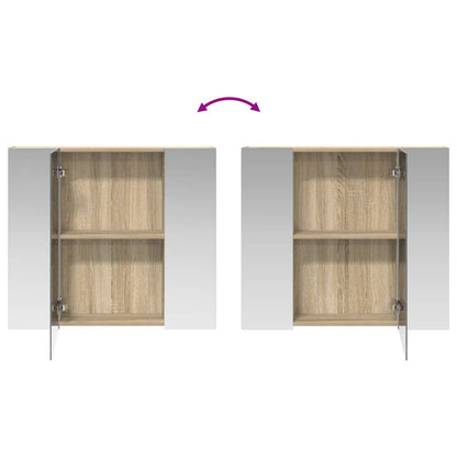 Bathroom Mirror Cabinet with Shelf Sonoma Oak 80 x 14.5 x 70 cm