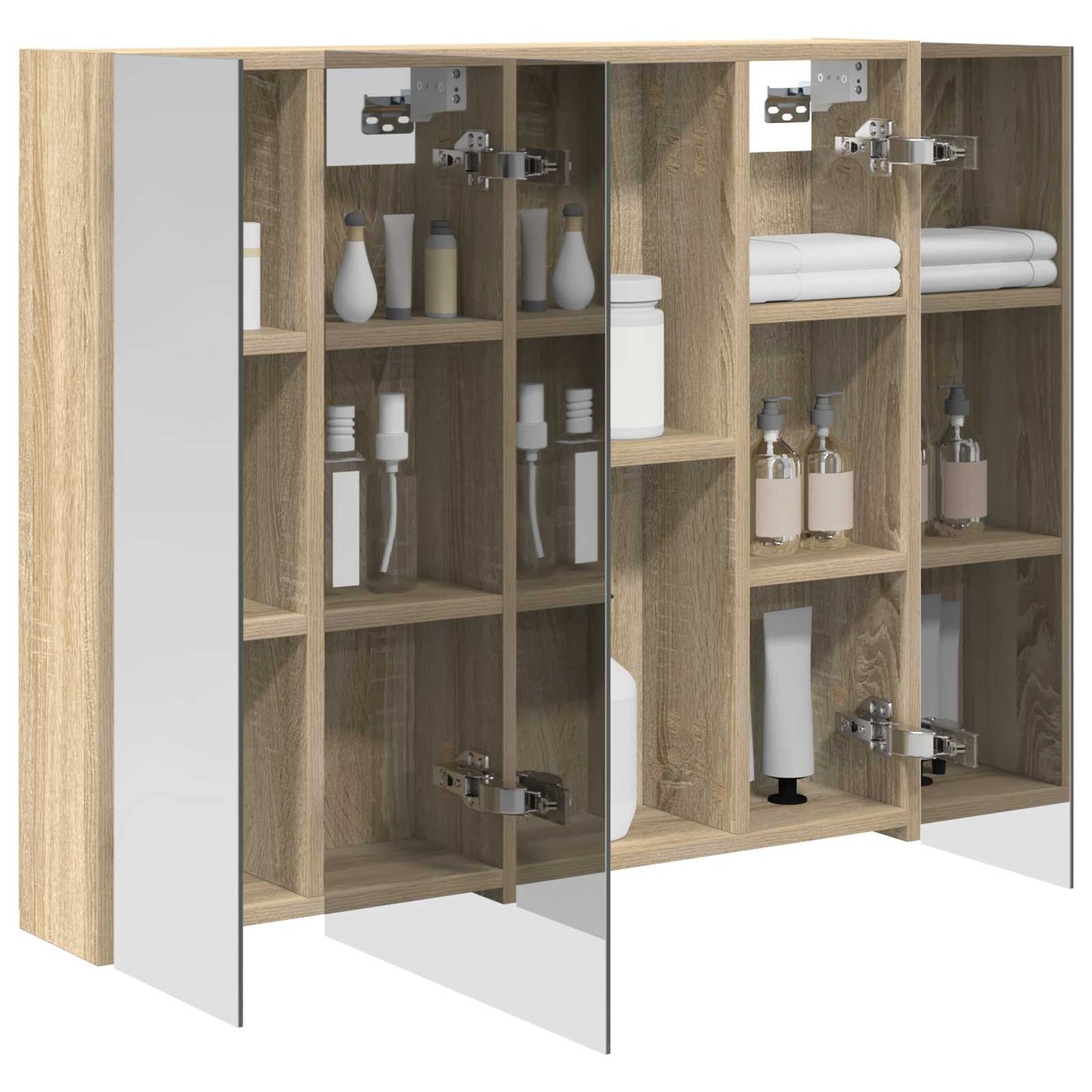 Bathroom Mirror Cabinet with Shelf Sonoma Oak 80 x 14.5 x 70 cm