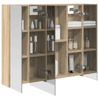Bathroom Mirror Cabinet with Shelf Sonoma Oak 80 x 14.5 x 70 cm