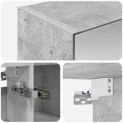 Bathroom Mirror Cabinet Concrete Grey 80 x 14.5 x 70 cm