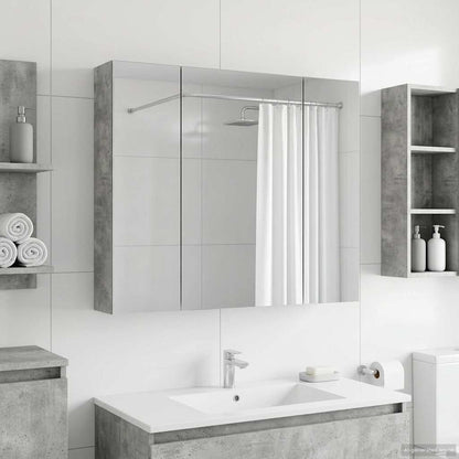 Bathroom Mirror Cabinet Concrete Grey 80 x 14.5 x 70 cm