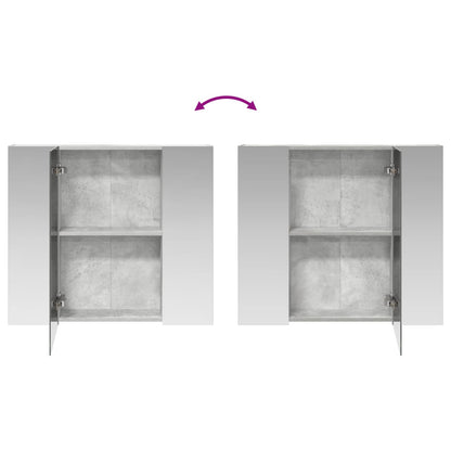 Bathroom Mirror Cabinet Concrete Grey 80 x 14.5 x 70 cm