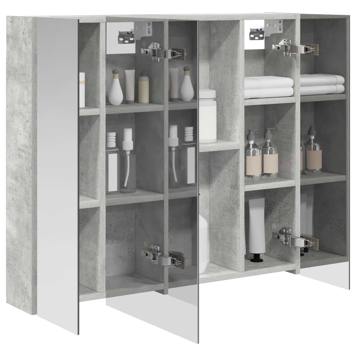Bathroom Mirror Cabinet Concrete Grey 80 x 14.5 x 70 cm