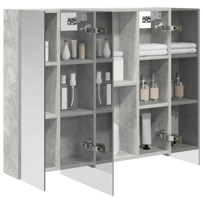 Bathroom Mirror Cabinet Concrete Grey 80 x 14.5 x 70 cm