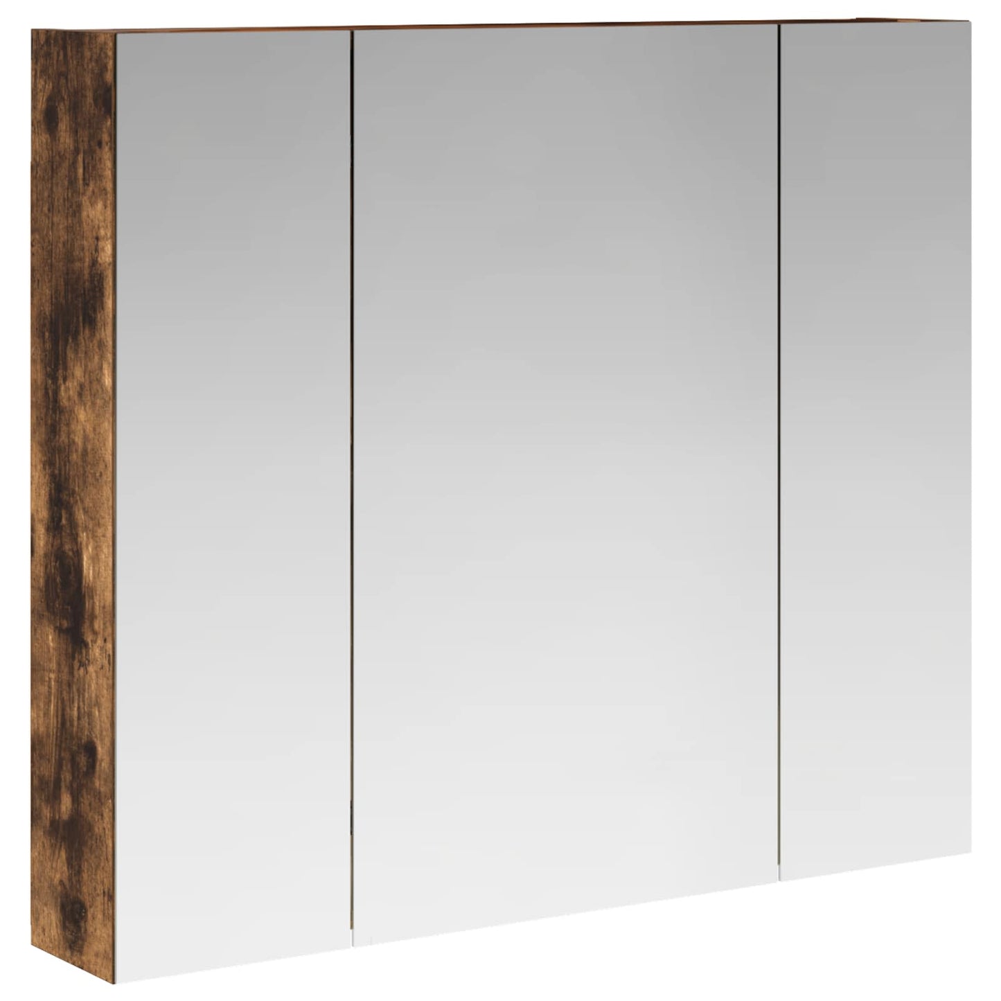 Bathroom Mirror Cabinet with Shelf Smoked Oak 80 x 14.5 x 70 cm