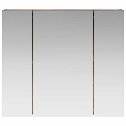 Bathroom Mirror Cabinet with Shelf Smoked Oak 80 x 14.5 x 70 cm