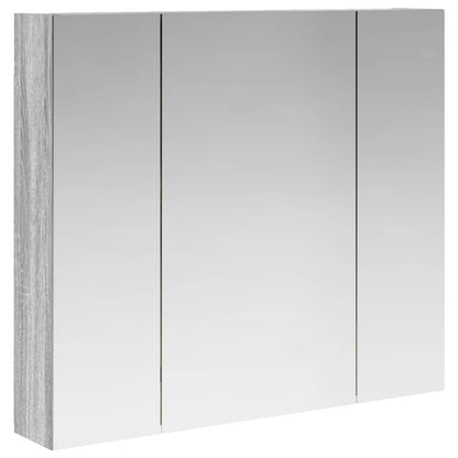 Bathroom Mirror Cabinet with Door Grey Sonoma 80 x 14.5 x 70 cm