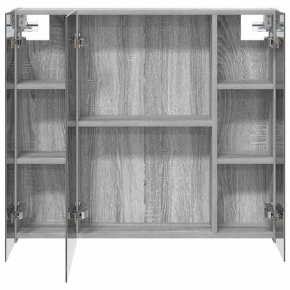 Bathroom Mirror Cabinet with Door Grey Sonoma 80 x 14.5 x 70 cm