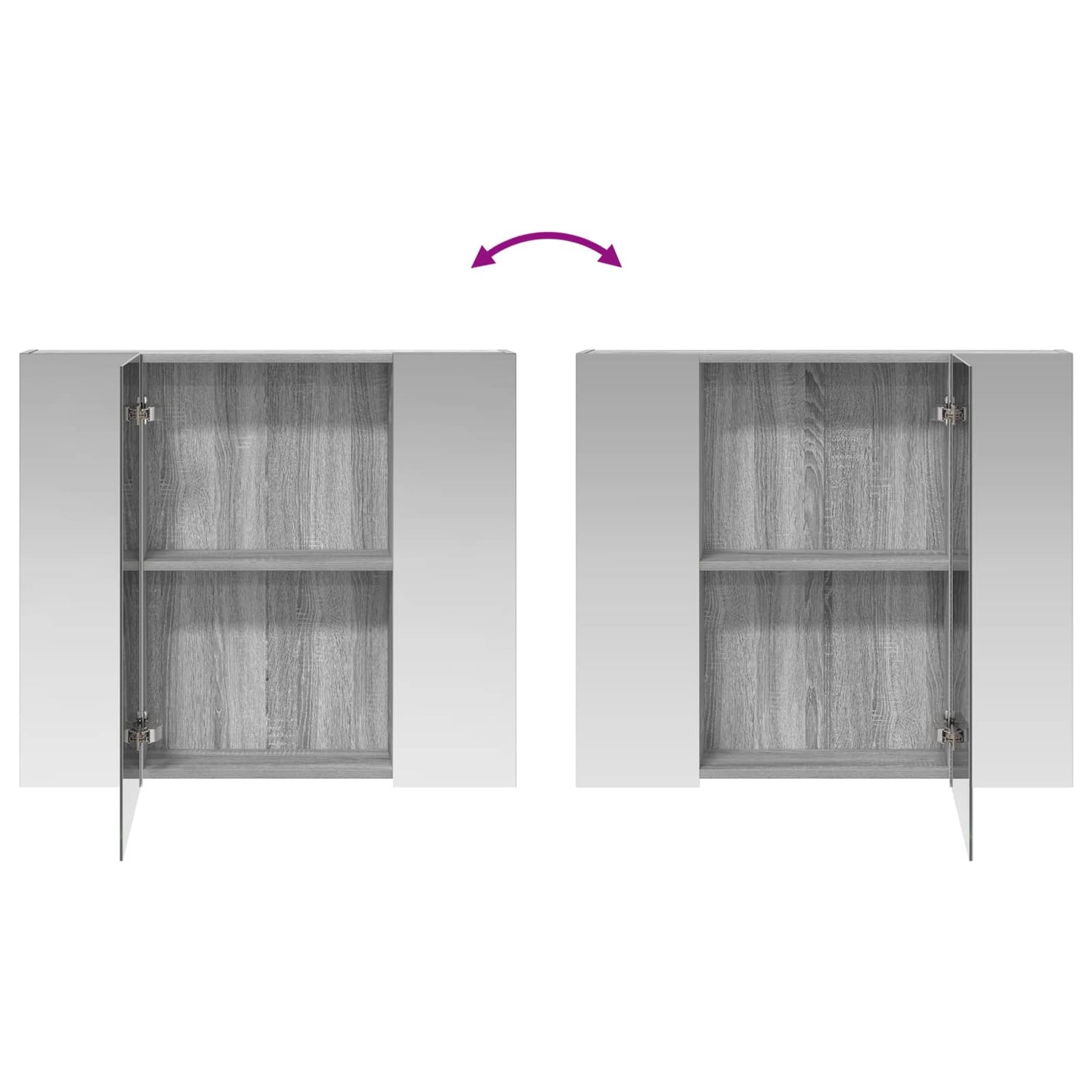 Bathroom Mirror Cabinet with Door Grey Sonoma 80 x 14.5 x 70 cm