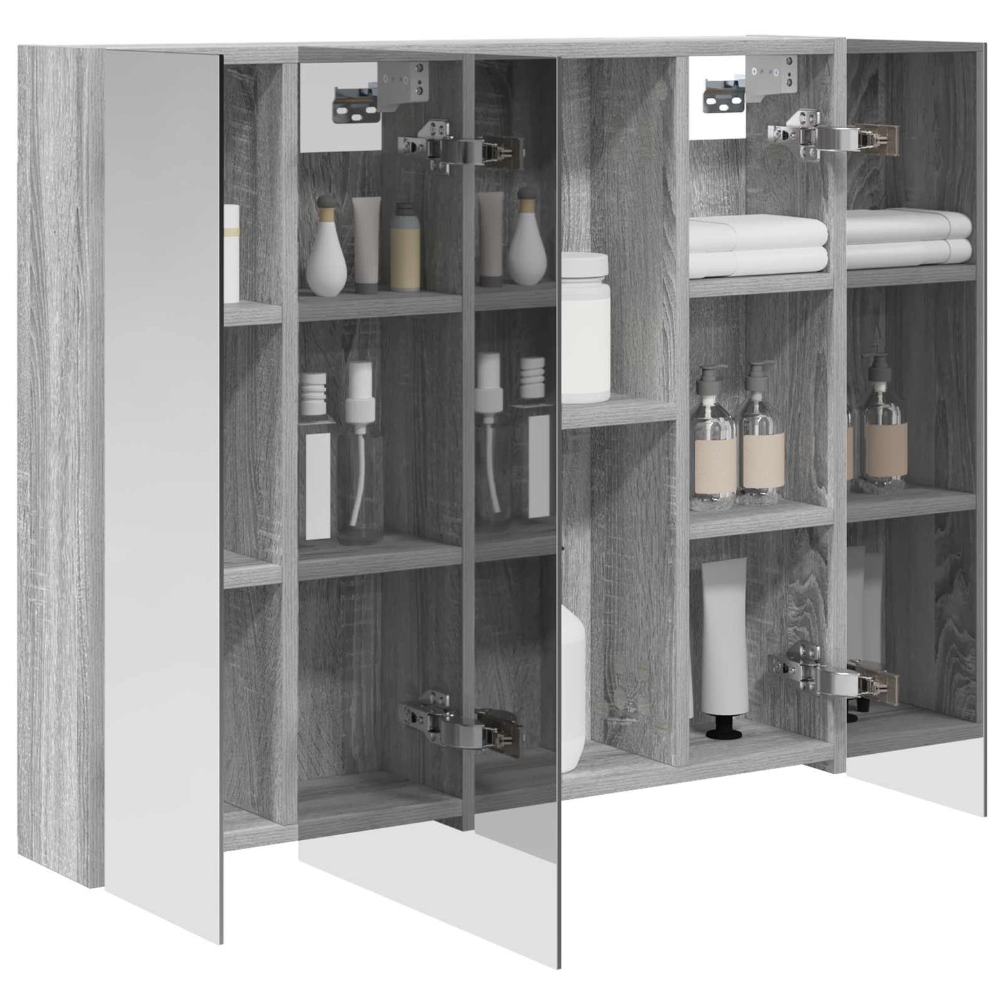 Bathroom Mirror Cabinet with Door Grey Sonoma 80 x 14.5 x 70 cm