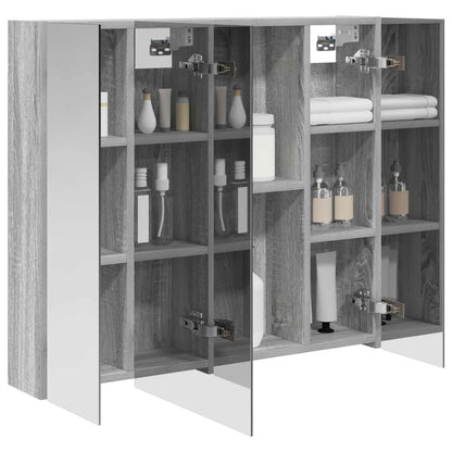 Bathroom Mirror Cabinet with Door Grey Sonoma 80 x 14.5 x 70 cm