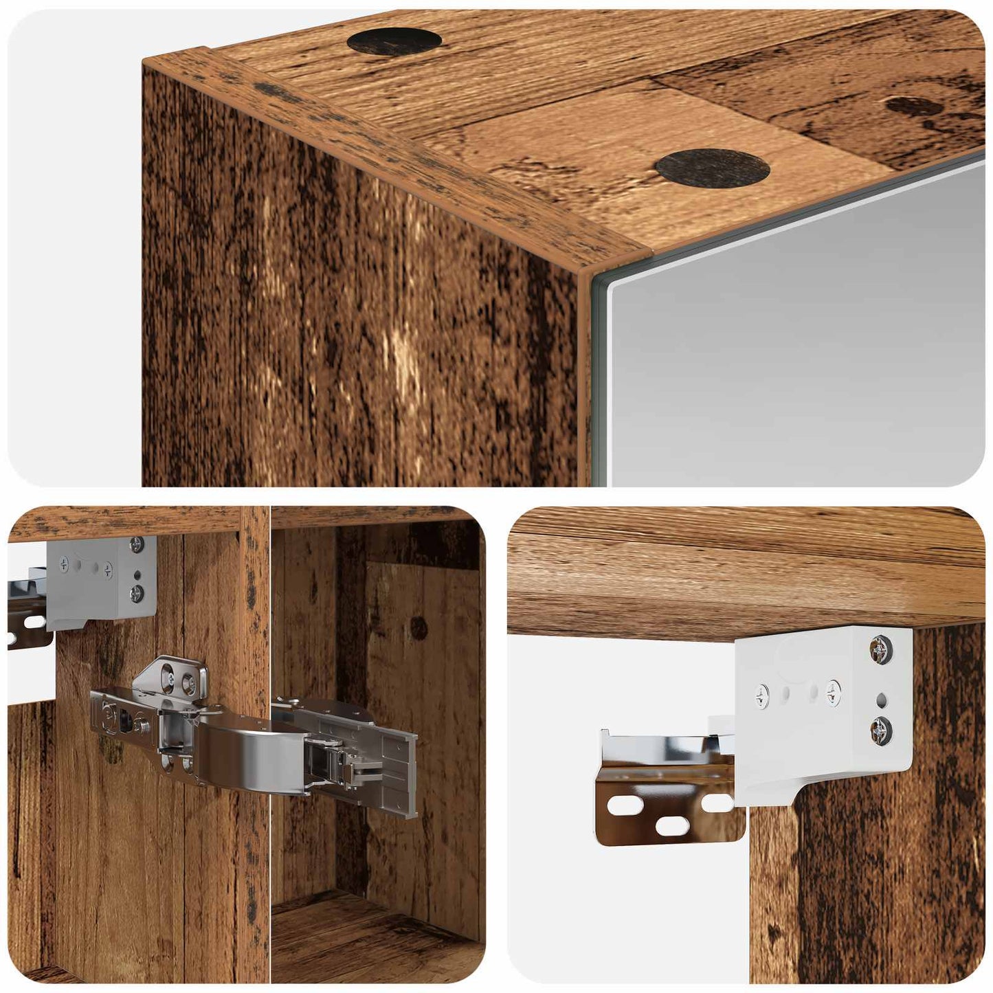 Bathroom Mirror Cabinet with Shelf Old Wood 80 x 14.5 x 70 cm