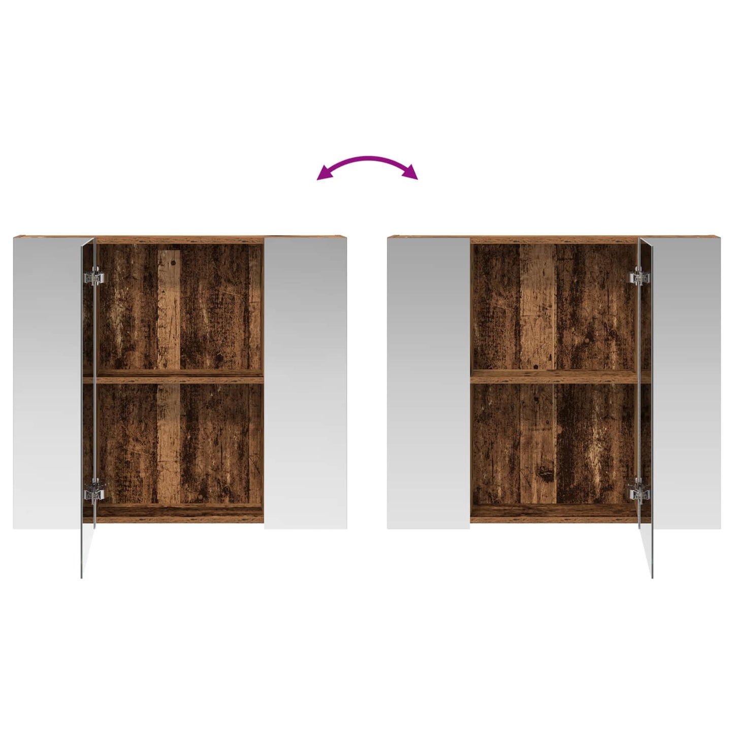 Bathroom Mirror Cabinet with Shelf Old Wood 80 x 14.5 x 70 cm