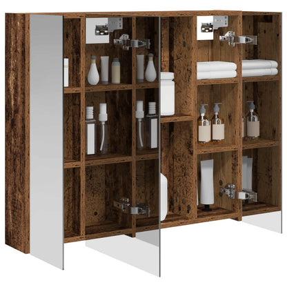 Bathroom Mirror Cabinet with Shelf Old Wood 80 x 14.5 x 70 cm