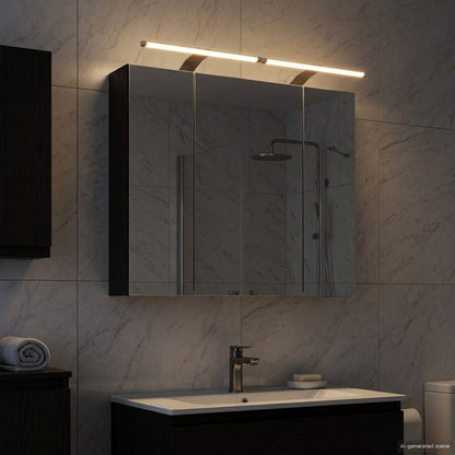 Bathroom Mirror Cabinet with Shelf Black Oak 80 x 14.5 x 70 cm