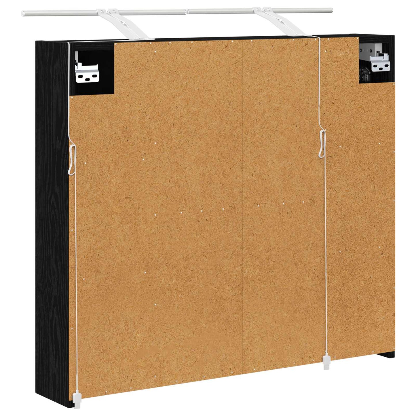 Bathroom Mirror Cabinet with Shelf Black Oak 80 x 14.5 x 70 cm