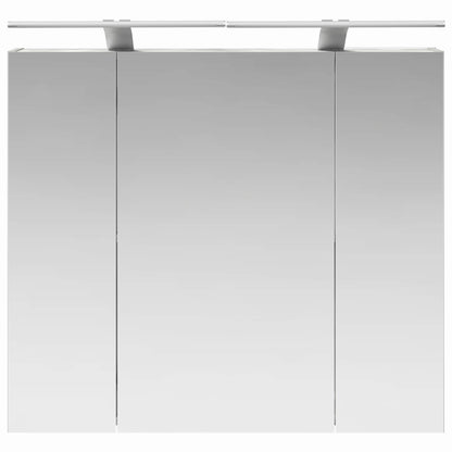 Bathroom Mirror Cabinet with Shelf Black Oak 80 x 14.5 x 70 cm