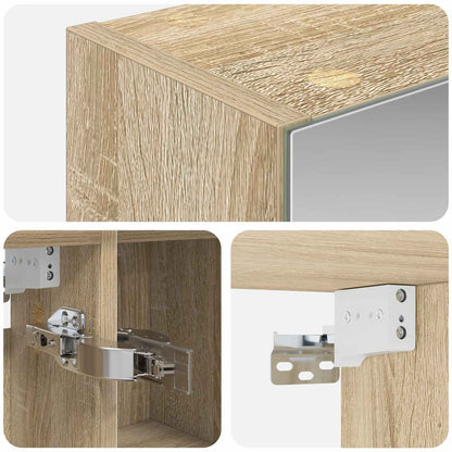 Bathroom Mirror Cabinet with Shelf Sonoma Oak 80 x 14.5 x 70 cm