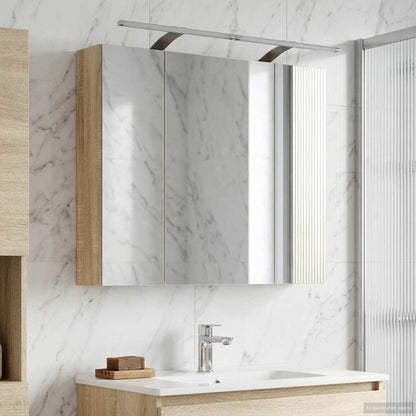 Bathroom Mirror Cabinet with Shelf Sonoma Oak 80 x 14.5 x 70 cm