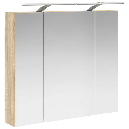Bathroom Mirror Cabinet with Shelf Sonoma Oak 80 x 14.5 x 70 cm