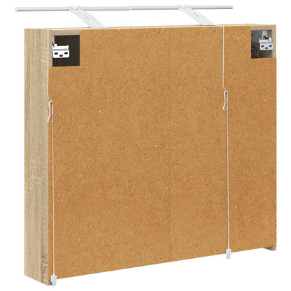 Bathroom Mirror Cabinet with Shelf Sonoma Oak 80 x 14.5 x 70 cm