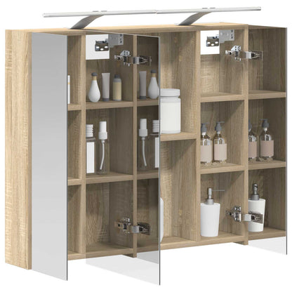 Bathroom Mirror Cabinet with Shelf Sonoma Oak 80 x 14.5 x 70 cm