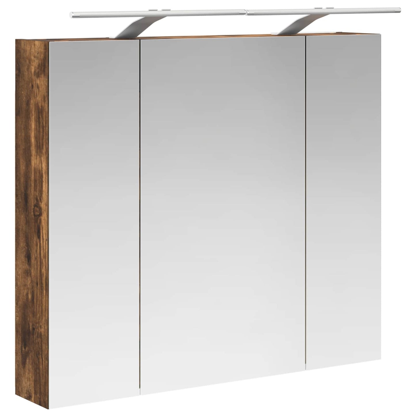 Bathroom Mirror Cabinet with Shelf Smoked Oak 80 x 14.5 x 70 cm