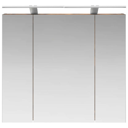 Bathroom Mirror Cabinet with Shelf Smoked Oak 80 x 14.5 x 70 cm