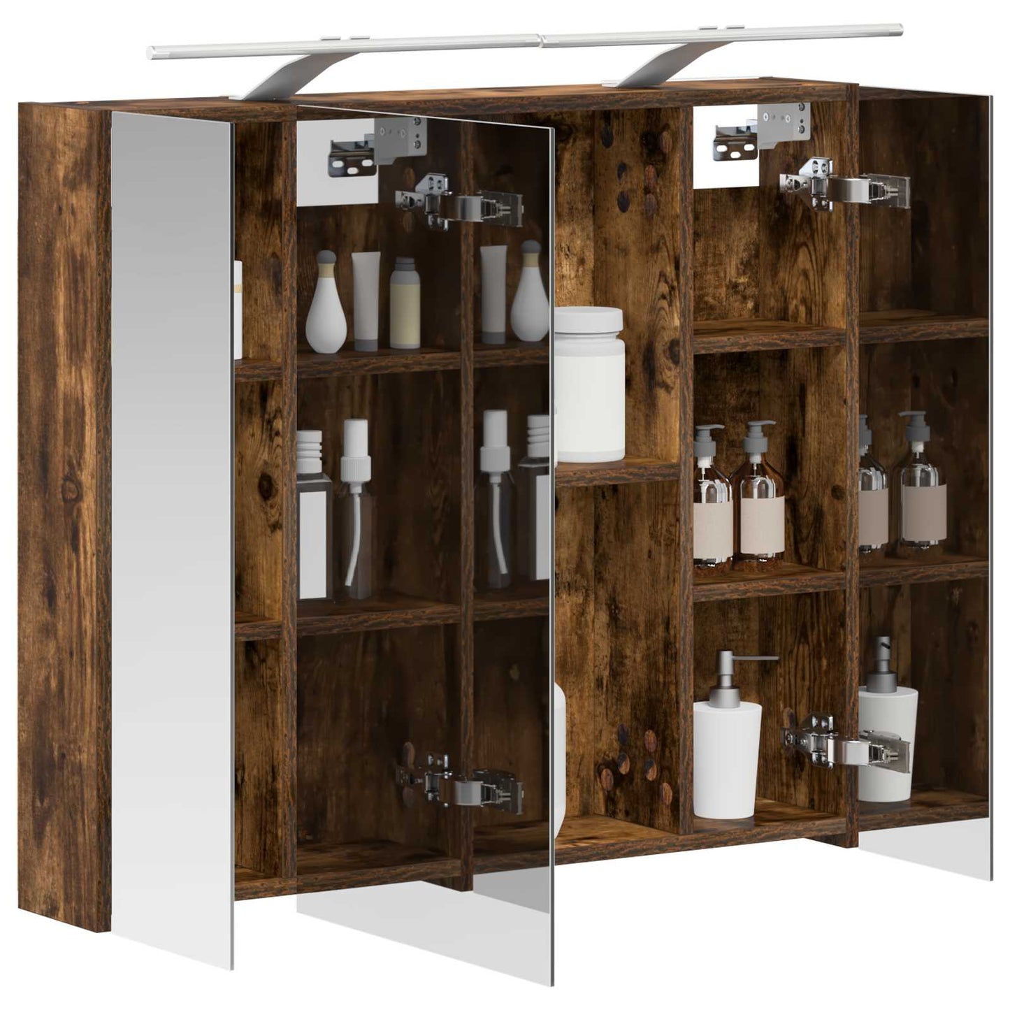 Bathroom Mirror Cabinet with Shelf Smoked Oak 80 x 14.5 x 70 cm