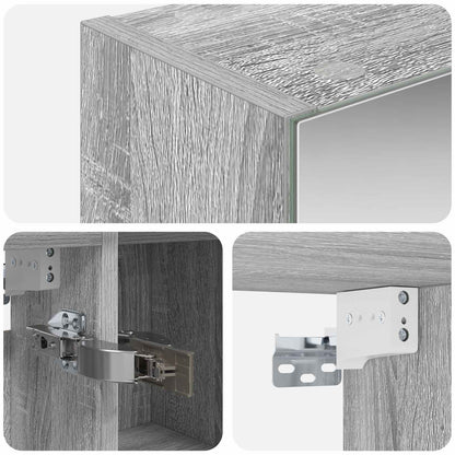 Bathroom Mirror Cabinet with Door Grey Sonoma 80 x 14.5 x 70 cm