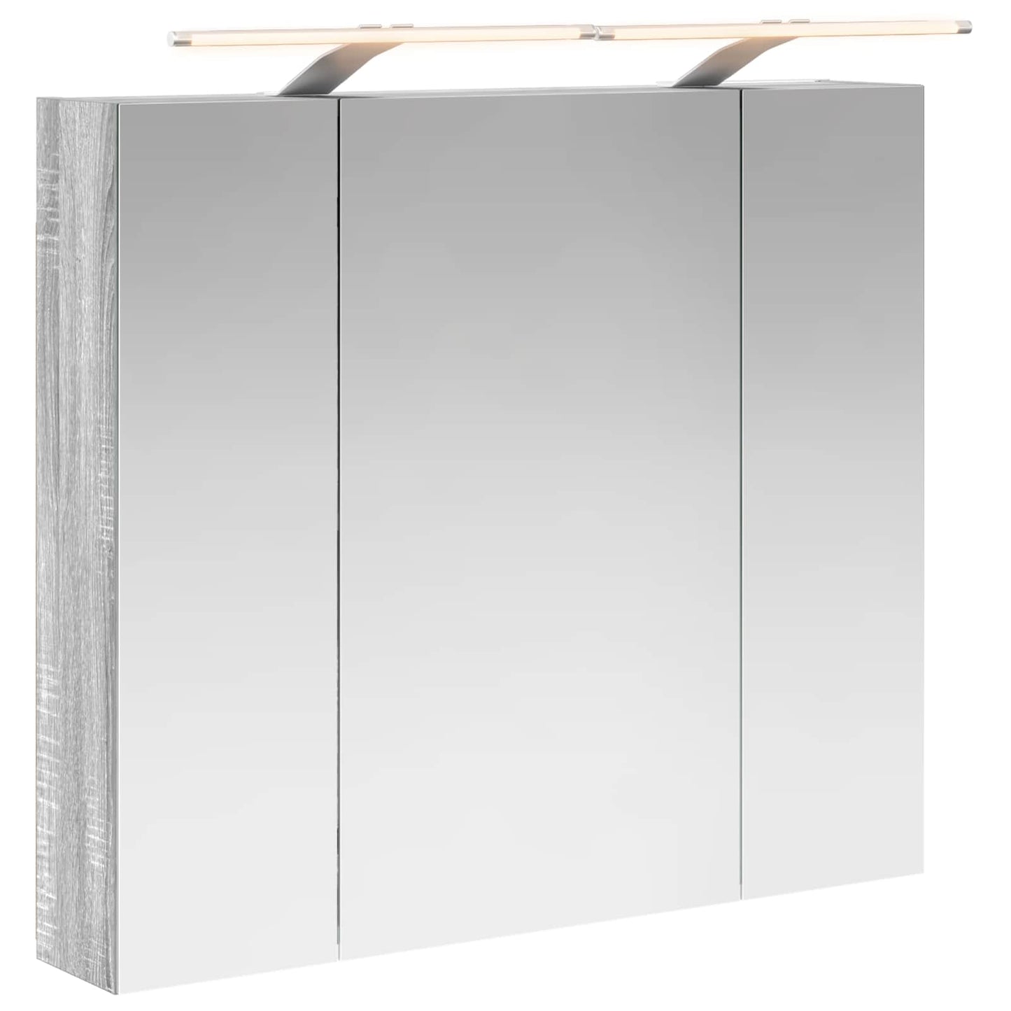Bathroom Mirror Cabinet with Door Grey Sonoma 80 x 14.5 x 70 cm