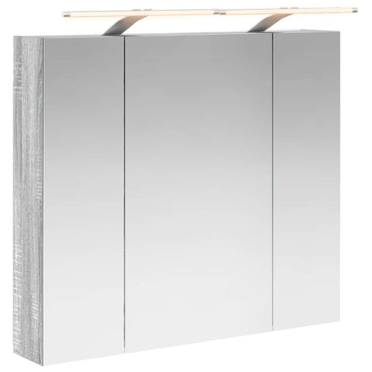 Bathroom Mirror Cabinet with Door Grey Sonoma 80 x 14.5 x 70 cm