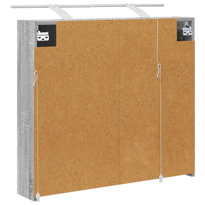 Bathroom Mirror Cabinet with Door Grey Sonoma 80 x 14.5 x 70 cm