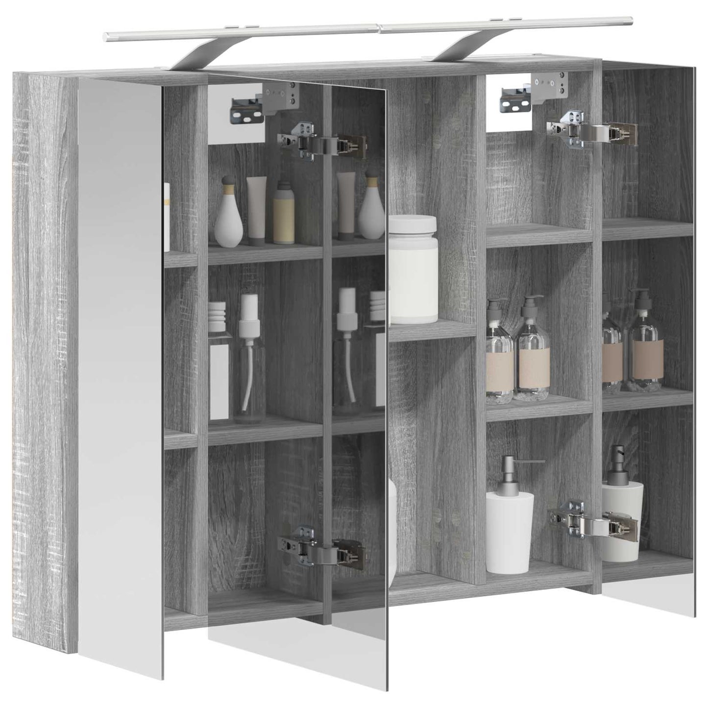 Bathroom Mirror Cabinet with Door Grey Sonoma 80 x 14.5 x 70 cm