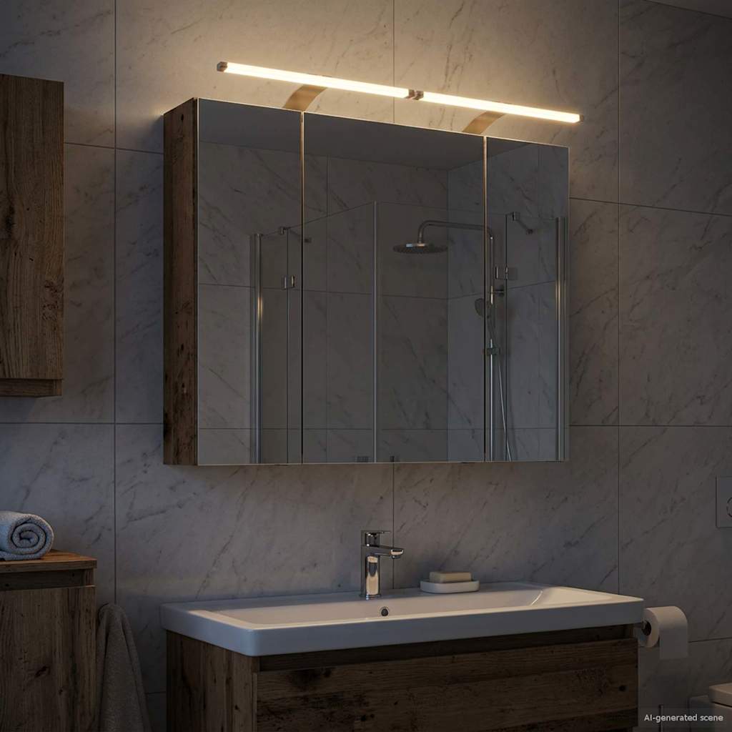 Bathroom Mirror Cabinet with Shelf Old Wood 80 x 14.5 x 70 cm