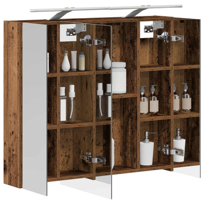 Bathroom Mirror Cabinet with Shelf Old Wood 80 x 14.5 x 70 cm