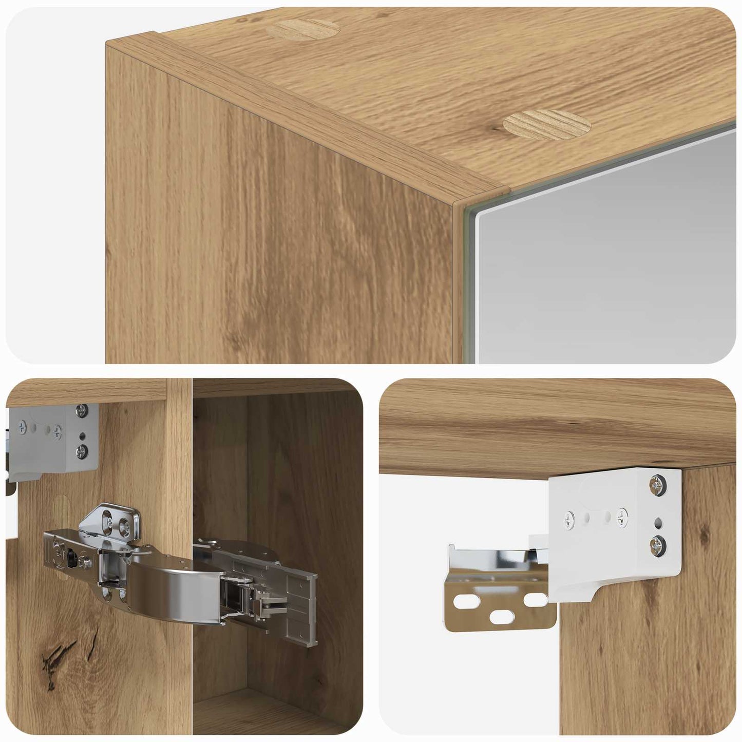 Bathroom Mirror Cabinet Artisian Oak 80 x 14.5 x 70 cm