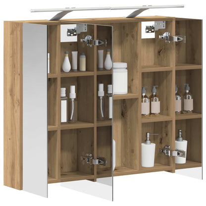 Bathroom Mirror Cabinet Artisian Oak 80 x 14.5 x 70 cm