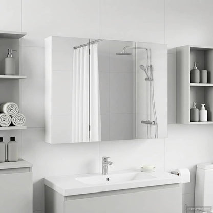 Bathroom Mirror Cabinet with Shelf White 100 x 14.5 x 70 cm