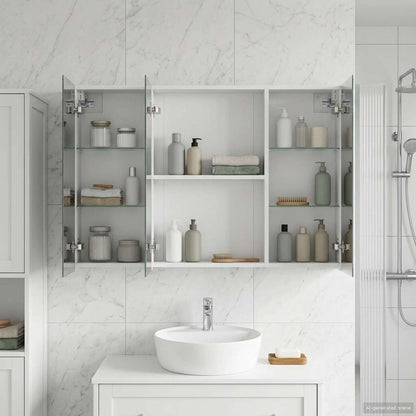 Bathroom Mirror Cabinet with Shelf White 100 x 14.5 x 70 cm