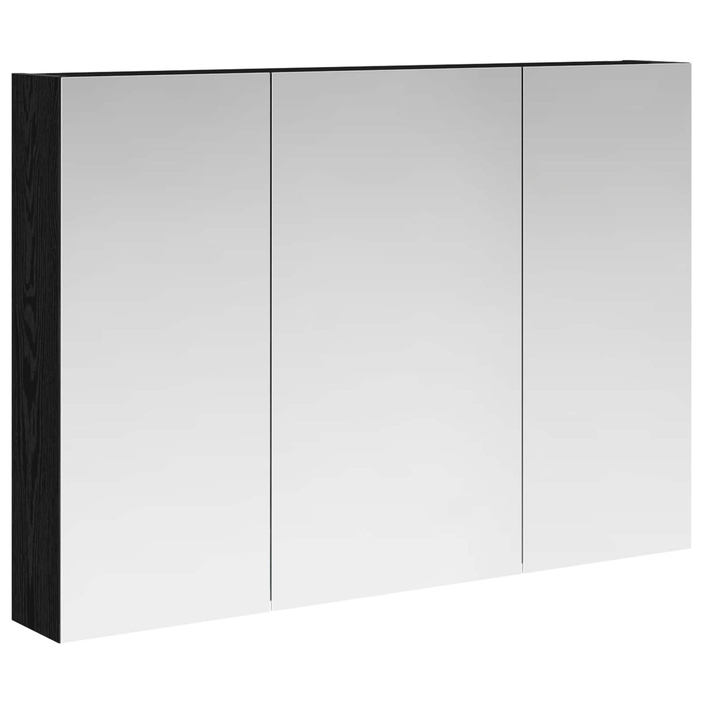 Bathroom Mirror Cabinet with Shelf Black Oak 100 x 14.5 x 70 cm
