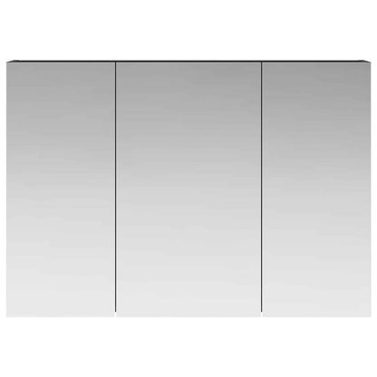 Bathroom Mirror Cabinet with Shelf Black Oak 100 x 14.5 x 70 cm