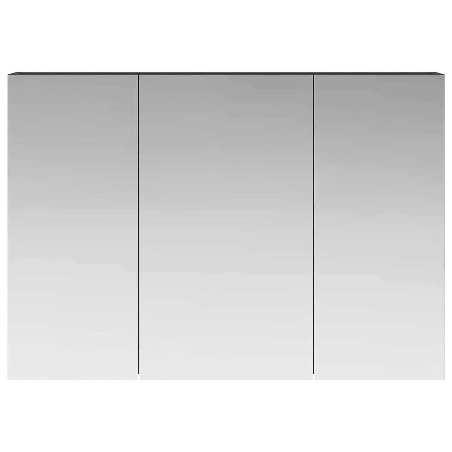 Bathroom Mirror Cabinet with Shelf Black Oak 100 x 14.5 x 70 cm