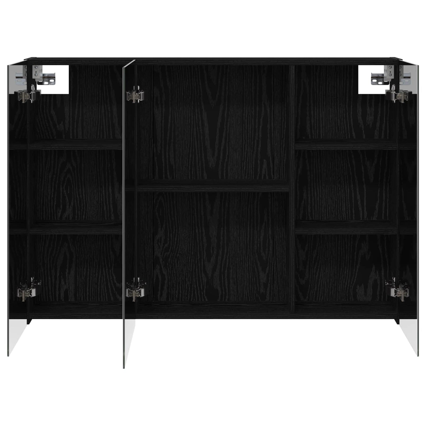 Bathroom Mirror Cabinet with Shelf Black Oak 100 x 14.5 x 70 cm