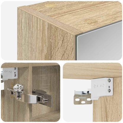 Bathroom Mirror Cabinet with Door Sonoma Oak 100 x 14.5 x 70 cm